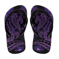 Purple Polynesia Shark Tattoo Flip Flops Polynesian Plumeria LT14 - Polynesian Pride