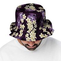Purple Tropical Hawaii Bucket Hat Seamless Monstera Plumeria Hawaiian Pattern - Polynesian Pride
