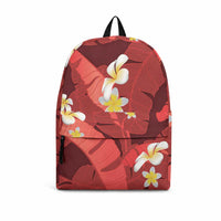 Red Banana Leaf Hawaii Backpack Lau Maia Plumeria Tropical Summer Vibes