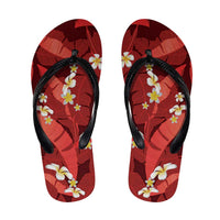 Red Banana Leaf Hawaii Flip Flops Lau Maia Plumeria Tropical Summer Vibes