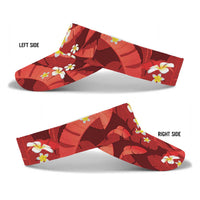 Red Banana Leaf Hawaii Sun Visor Cap Lau Maia Plumeria Tropical Summer Vibes
