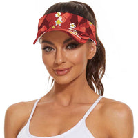Red Banana Leaf Hawaii Sun Visor Cap Lau Maia Plumeria Tropical Summer Vibes