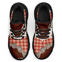 Red Hawaii Tiare and Shell Lei Clunky Sneakers Hawaiian Palaka Luxury Vibes - Polynesian Pride