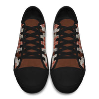 Red Hawaii Tiare and Shell Lei Low Top Shoes Hawaiian Palaka Luxury Vibes - Polynesian Pride