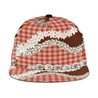 Red Hawaii Tiare and Shell Lei Snapback Cap Hawaiian Palaka Luxury Vibes - Polynesian Pride