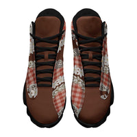 Red Hawaii Tiare and Shell Lei Sneakers J13 Hawaiian Palaka Luxury Vibes - Polynesian Pride