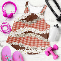 Red Hawaii Tiare and Shell Lei Women Racerback Tank Hawaiian Palaka Luxury Vibes - Polynesian Pride