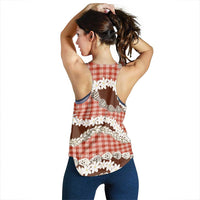 Red Hawaii Tiare and Shell Lei Women Racerback Tank Hawaiian Palaka Luxury Vibes - Polynesian Pride