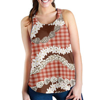 Red Hawaii Tiare and Shell Lei Women Racerback Tank Hawaiian Palaka Luxury Vibes - Polynesian Pride