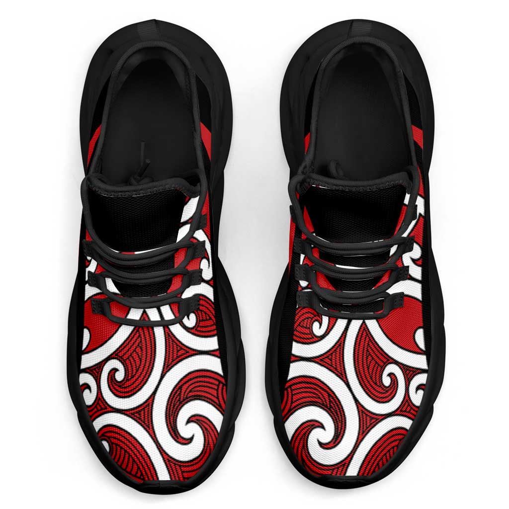 Red Maori Koru New Zealand Clunky Sneakers