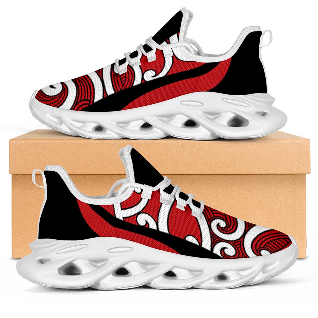 Red Maori Koru New Zealand Clunky Sneakers