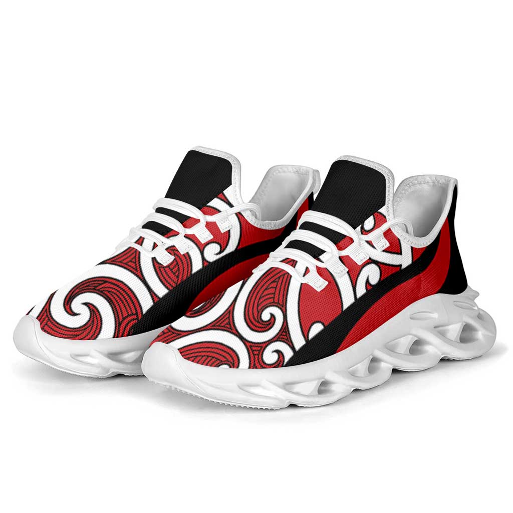 Red Maori Koru New Zealand Clunky Sneakers