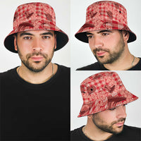Red Palaka Hawaii Cowboy Bucket Hat Puakenikeni Lei Paniolo Papale Seamless Vibes - Polynesian Pride