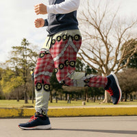 Red Palaka Hawaii Jogger Pants Kukui Nut Pikake Lei Hawaiian Tapa Pattern - Polynesian Pride