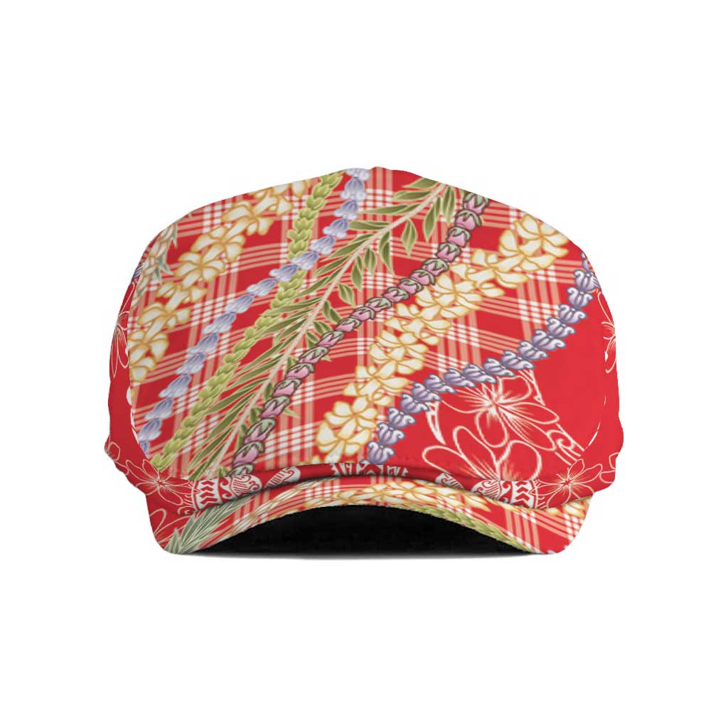 Red Palaka Hawaii Leis Jeff Hat Hawaiian-plaid Elegant Tropical Vibes - Polynesian Pride