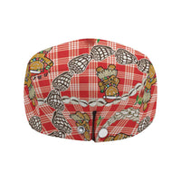 Red Palaka Hawaii Mele Kalikimaka Jeff Hat Ohia Lehua Shell Leis Funny Gingerbread Santa - Polynesian Pride