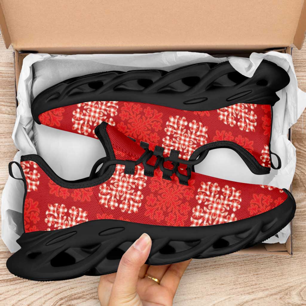 Red Palaka Quilt Hawaii Clunky Sneakers Traditional Hawaii-plaid Pattern - Polynesian Pride