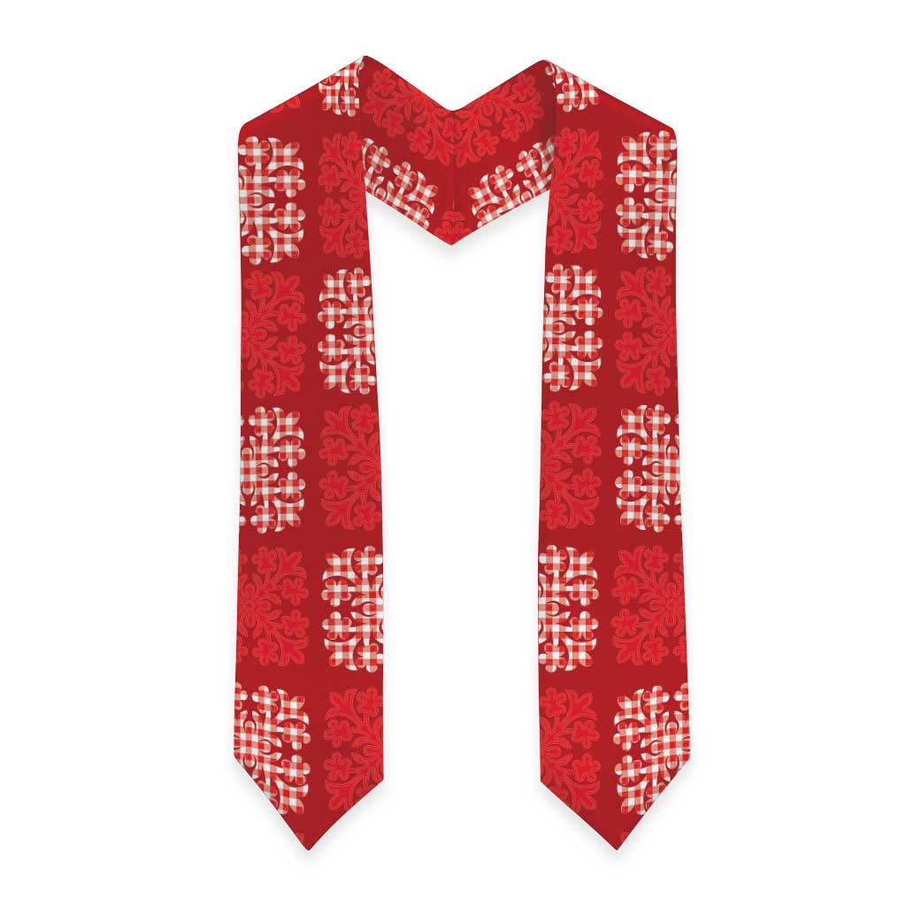 Red Palaka Quilt Hawaii Graduation Stole Traditional Hawaii-plaid Pattern LT14 - Polynesian Pride
