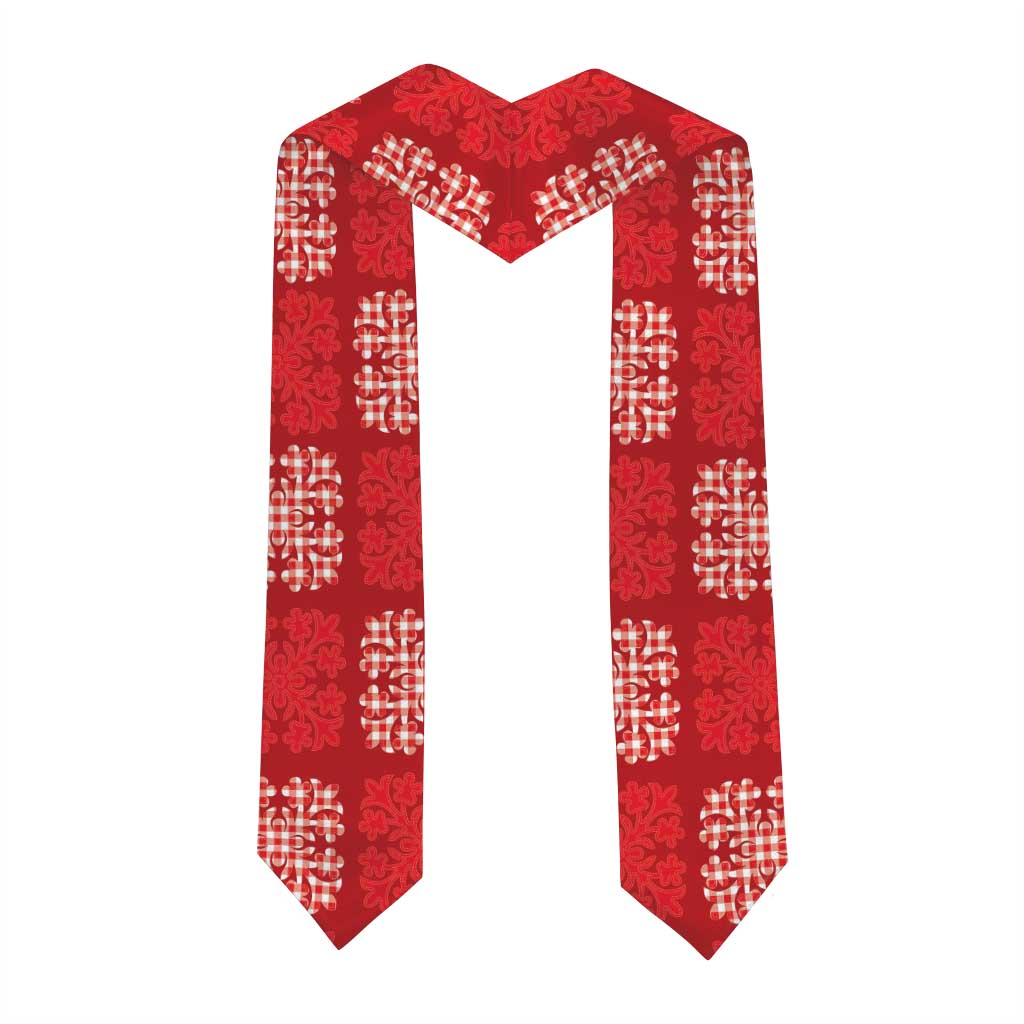 Red Palaka Quilt Hawaii Graduation Stole Traditional Hawaii-plaid Pattern LT14 - Polynesian Pride