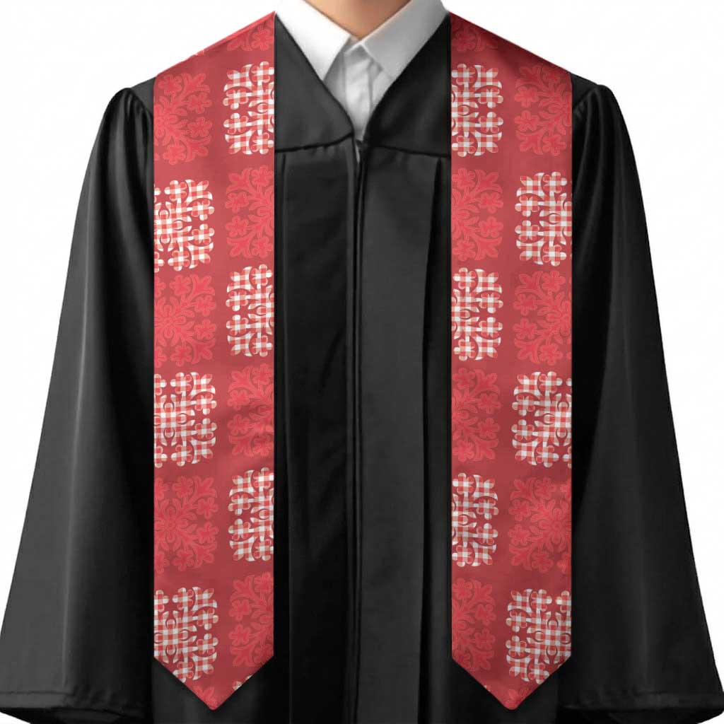 Red Palaka Quilt Hawaii Graduation Stole Traditional Hawaii-plaid Pattern LT14 - Polynesian Pride