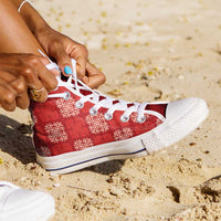 Red Palaka Quilt Hawaii High Top Shoes Traditional Hawaii-plaid Pattern LT14 - Polynesian Pride