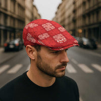 Red Palaka Quilt Hawaii Jeff Hat Traditional Hawaii-plaid Pattern - Polynesian Pride