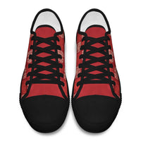 Red Palaka Quilt Hawaii Low Top Shoes Traditional Hawaii-plaid Pattern LT14 - Polynesian Pride