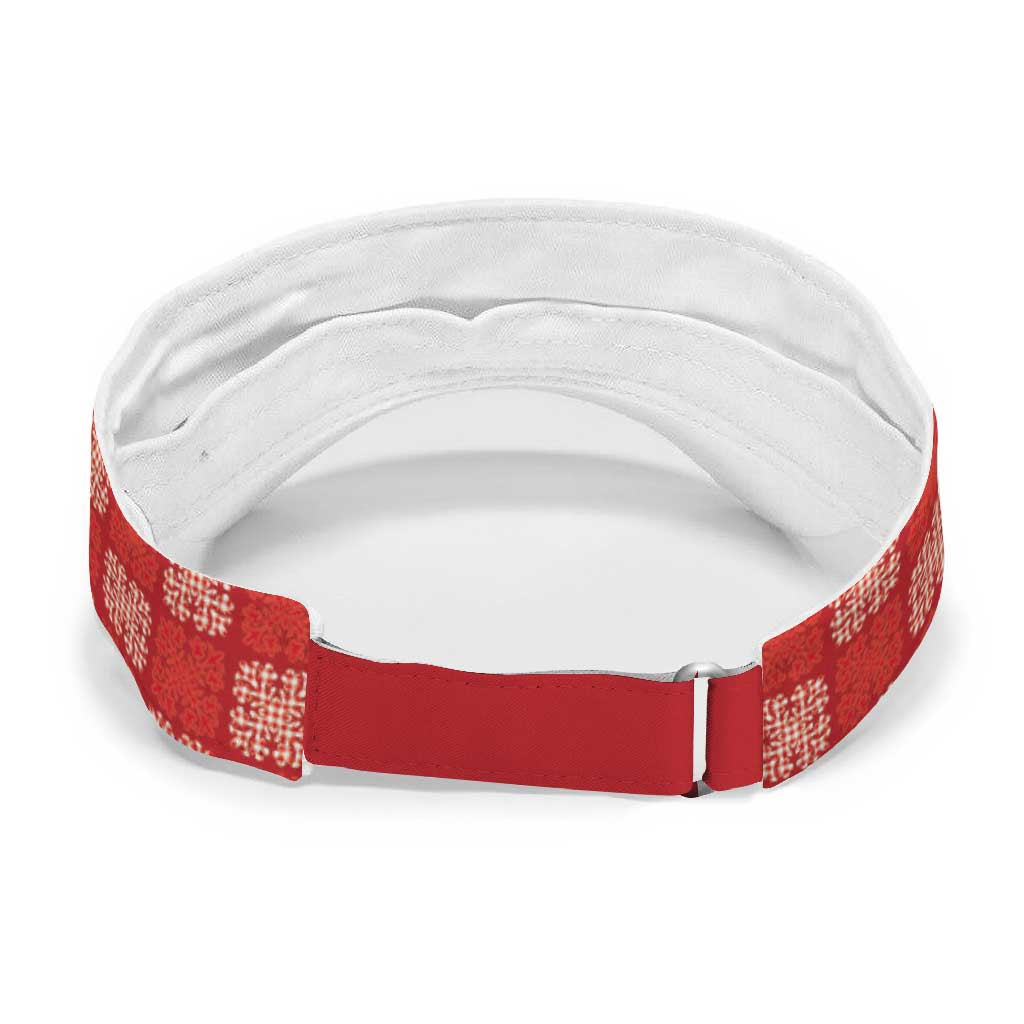 Red Palaka Quilt Hawaii Sun Visor Cap Traditional Hawaii-plaid Pattern LT14 - Polynesian Pride