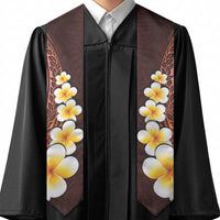 Red Polynesia Graduation Stole Plumeria Tropical Leaves With Galaxy Polynesian Art LT14 - Polynesian Pride