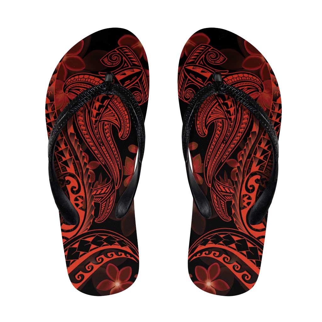 Red Polynesia Shark Tattoo Flip Flops Polynesian Plumeria LT14 Red - Polynesian Pride