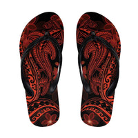 Red Polynesia Shark Tattoo Flip Flops Polynesian Plumeria LT14 Red - Polynesian Pride