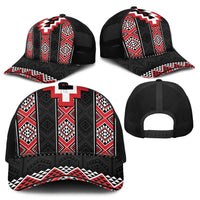Red Taniko Aotearoa Baseball Net Cap Niho Taniwha Mix Poutama - Polynesian Pride