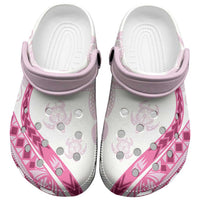 Rose Pink Polynesian Tribal Turtle Floral Pattern Clogs Shoes - Polynesian Pride