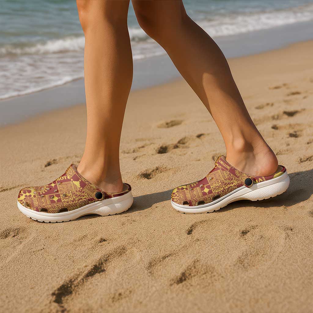 Rotuma Faiakse'ea 'e Kirisimasi Clogs Shoes Pacific Patchwork Xmas Vibes - Polynesian Pride