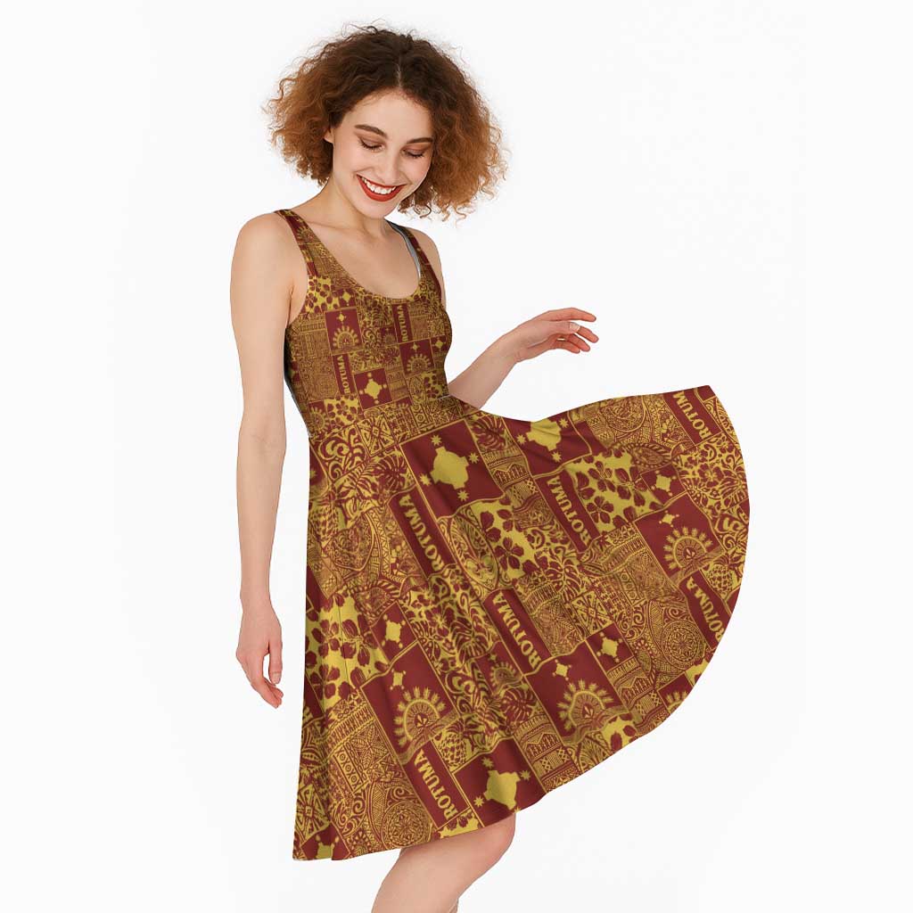 Rotuma Faiakse'ea 'e Kirisimasi Midi Dress Pacific Patchwork Xmas Vibes - Polynesian Pride