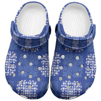 Royal Blue Palaka Quilt Hawaii Clogs Shoes Traditional Hawaii-plaid Pattern - Polynesian Pride