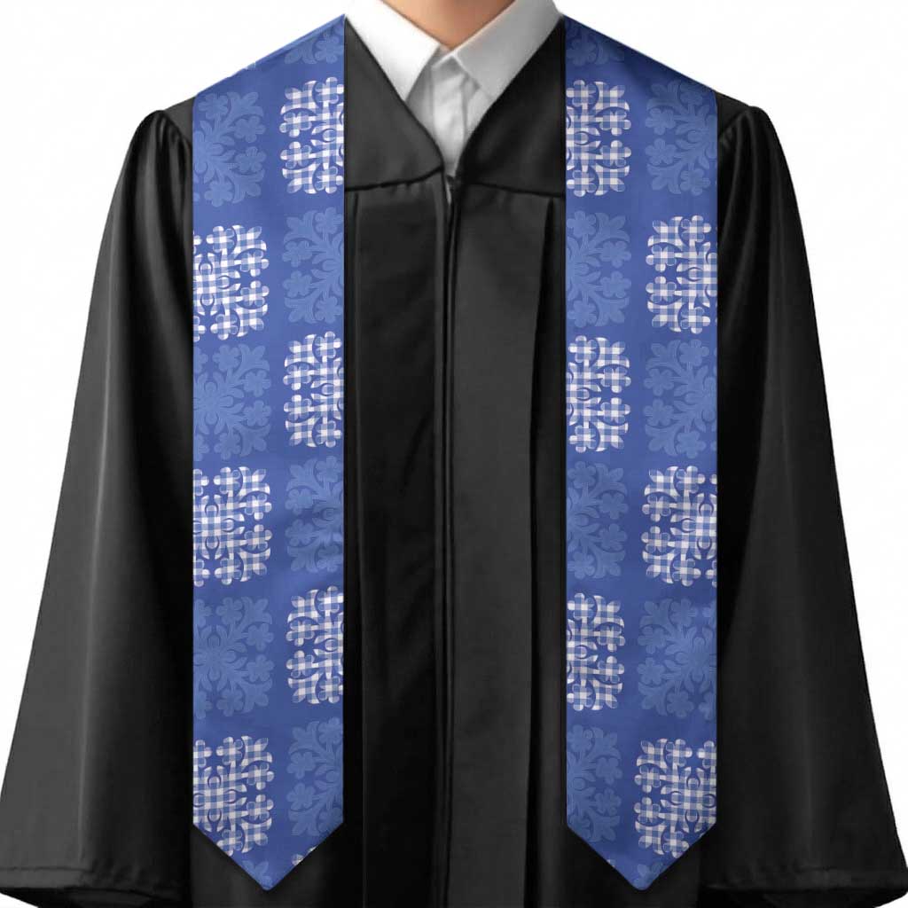 Royal Blue Palaka Quilt Hawaii Graduation Stole Traditional Hawaii-plaid Pattern - Polynesian Pride