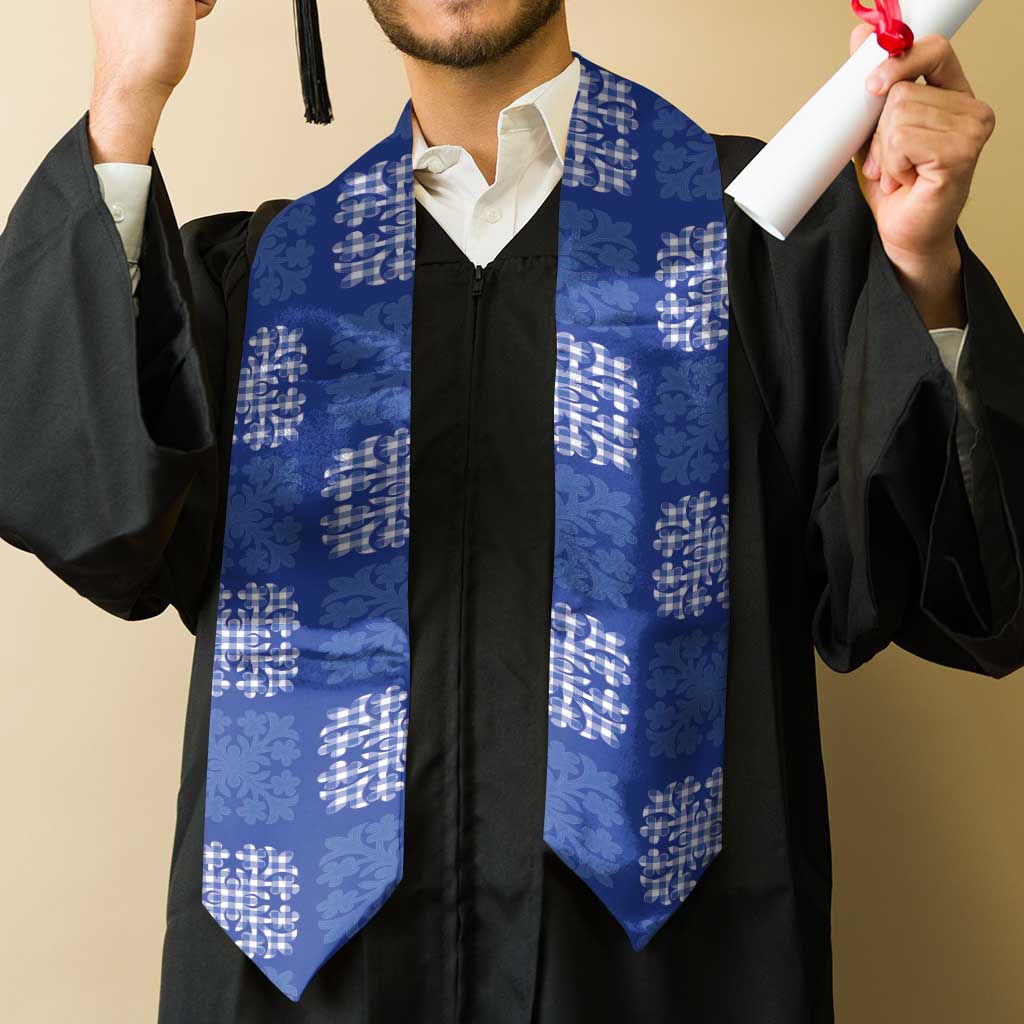 Royal Blue Palaka Quilt Hawaii Graduation Stole Traditional Hawaii-plaid Pattern LT14