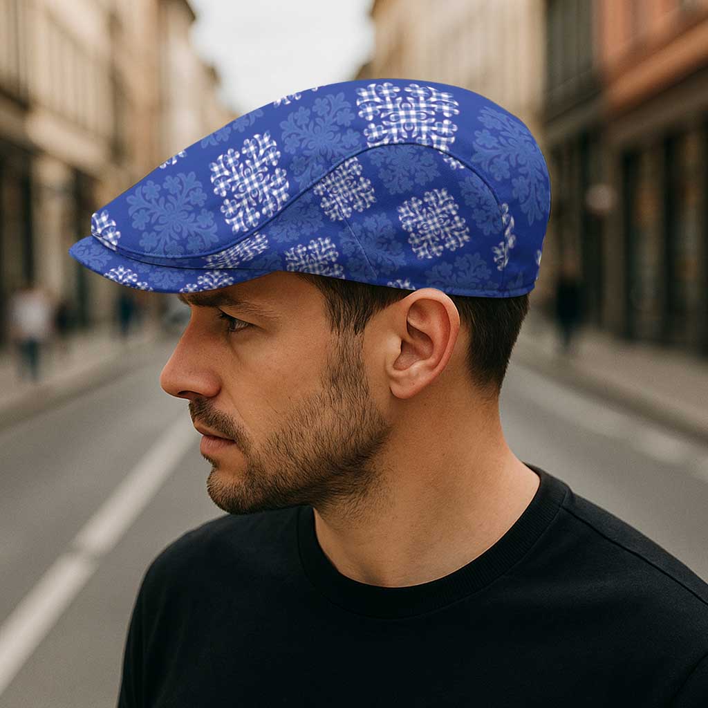 Royal Blue Palaka Quilt Hawaii Jeff Hat Traditional Hawaii-plaid Pattern - Polynesian Pride
