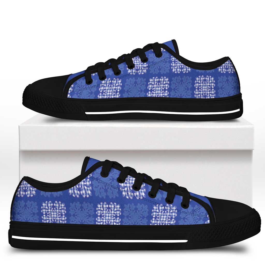 Royal Blue Palaka Quilt Hawaii Low Top Shoes Traditional Hawaii-plaid Pattern LT14 - Polynesian Pride