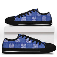 Royal Blue Palaka Quilt Hawaii Low Top Shoes Traditional Hawaii-plaid Pattern LT14 - Polynesian Pride