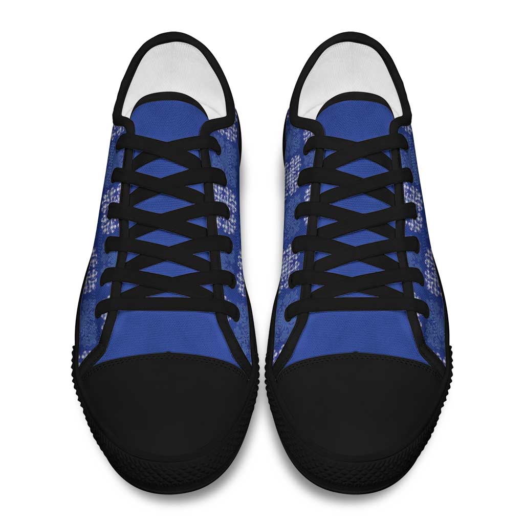 Royal Blue Palaka Quilt Hawaii Low Top Shoes Traditional Hawaii-plaid Pattern LT14 - Polynesian Pride