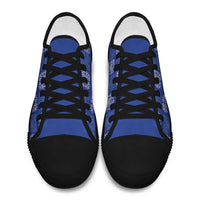 Royal Blue Palaka Quilt Hawaii Low Top Shoes Traditional Hawaii-plaid Pattern LT14 - Polynesian Pride