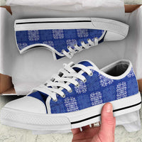 Royal Blue Palaka Quilt Hawaii Low Top Shoes Traditional Hawaii-plaid Pattern LT14 Royal Blue - Polynesian Pride