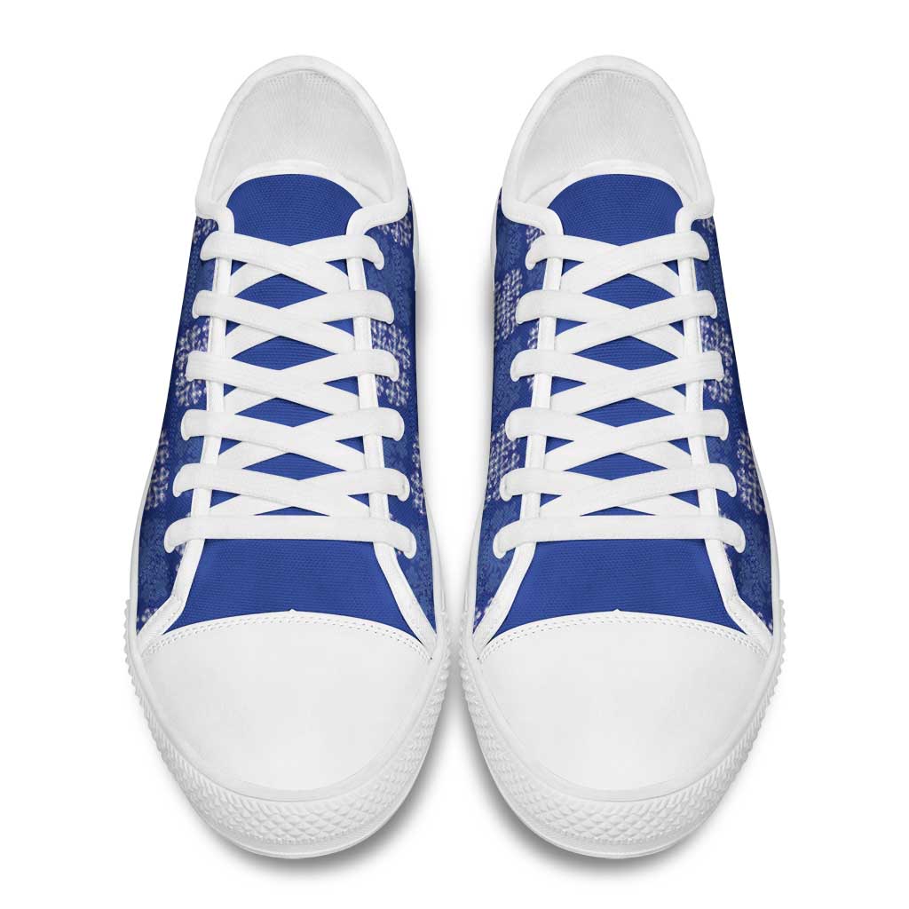 Royal Blue Palaka Quilt Hawaii Low Top Shoes Traditional Hawaii-plaid Pattern LT14 - Polynesian Pride