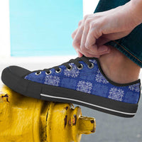 Royal Blue Palaka Quilt Hawaii Low Top Shoes Traditional Hawaii-plaid Pattern LT14 - Polynesian Pride