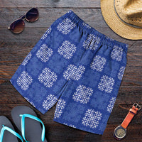 Royal Blue Palaka Quilt Hawaii Shorts for Men Traditional Hawaii-plaid Pattern - Polynesian Pride