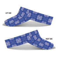 Royal Blue Palaka Quilt Hawaii Sun Visor Cap Traditional Hawaii-plaid Pattern