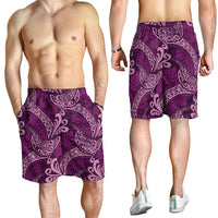 Royal Purple Monstera Shorts for Men Polynesian Tribal Pattern - Polynesian Pride