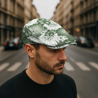 Sage Green Aloha Hawaii Jeff Hat Monstera Hibiscus Plumeria Seamless Vibes - Polynesian Pride